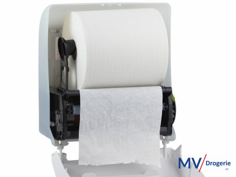 Mechanický podavač papírových ručníků MERIDA SOLID CUT, bílý-mat, MAXI role