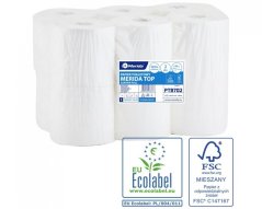 Toaletní papír dvouvrstvý MERIDA TOP FLEXI bílý, délka 100 m, 12 rolí