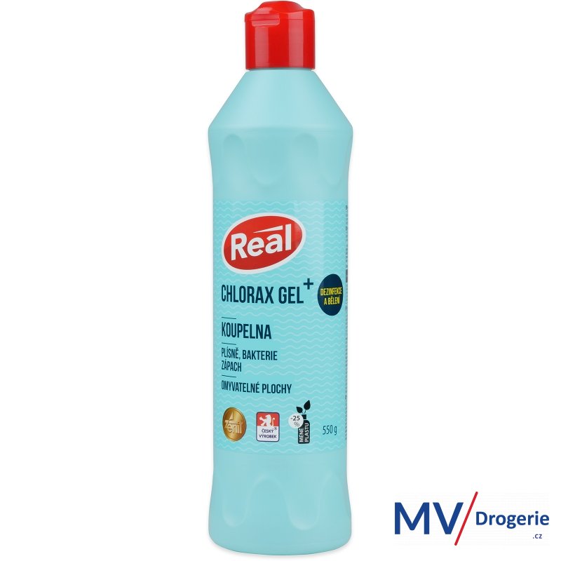 Čistící prostředek na koupelny, REAL Chlorax Gel 550 g