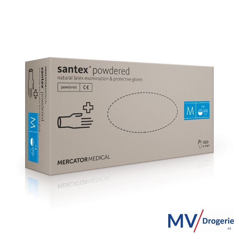 Rukavice latexové, velikost M, 100 ks/balení