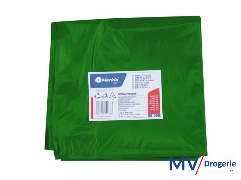 Pytle na odpad  LDPE, 40 mi, 90x110 cm,160 l, zelené 10 ks/balení