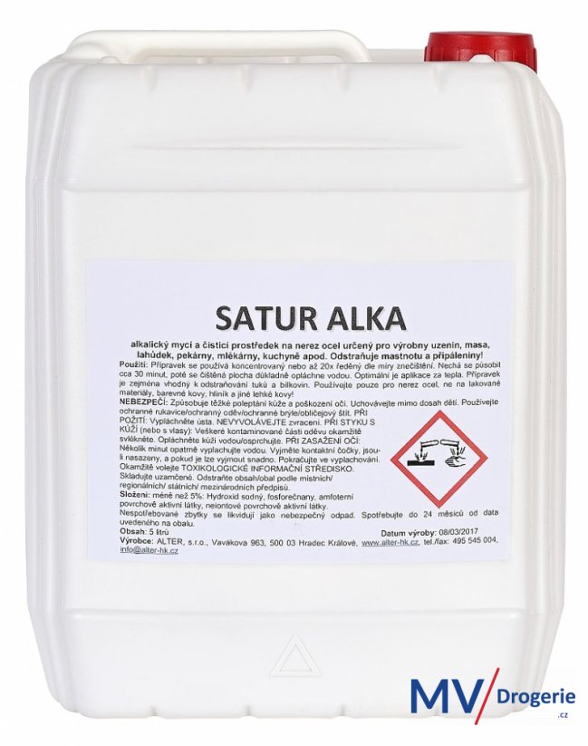 Mycí a čistící prostředek na nerez Satur alka 5  l