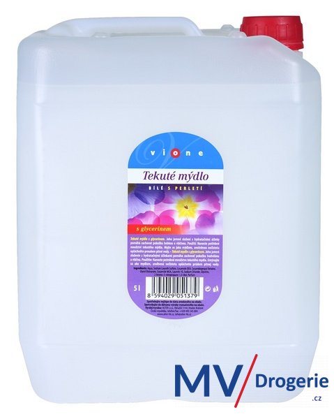 Tekuté mýdlo bílé - balzám s perletí a glycerinem Vione 5 l pet
