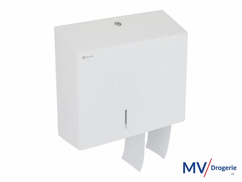 Zásobník na toaletný papier 20 cm s držiakom na zvyšok role MERIDA STELLA DUO nerez biela