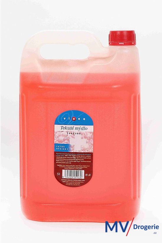 Tekuté mýdlo extra hygiene červené s antibakteriální přísadou Vione 5 l