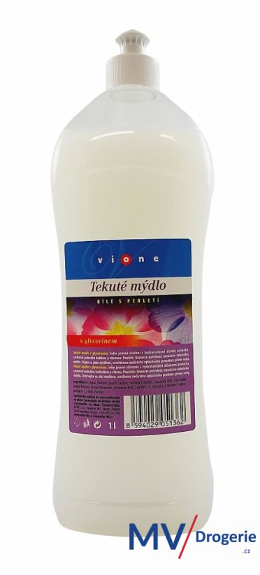 Tekuté mýdlo bílé - balzám s perletí a glycerinem Vione 1000 ml