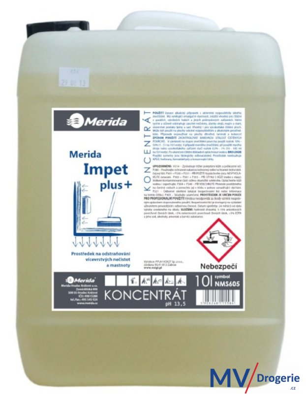 Prostředek na důkladné mytí podlahy Merida IMPET Plus 10 l