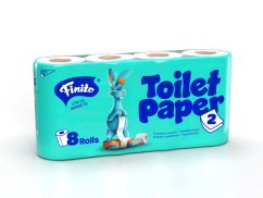 Toaletní papír FINITO, 2 vrstvy, celuloza, 1 x 8 rolí