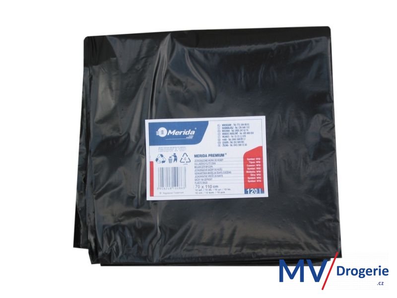 Pytle na odpad  LDPE, 38 mi, 70x110 cm, 120 l, černé 50 ks/balení