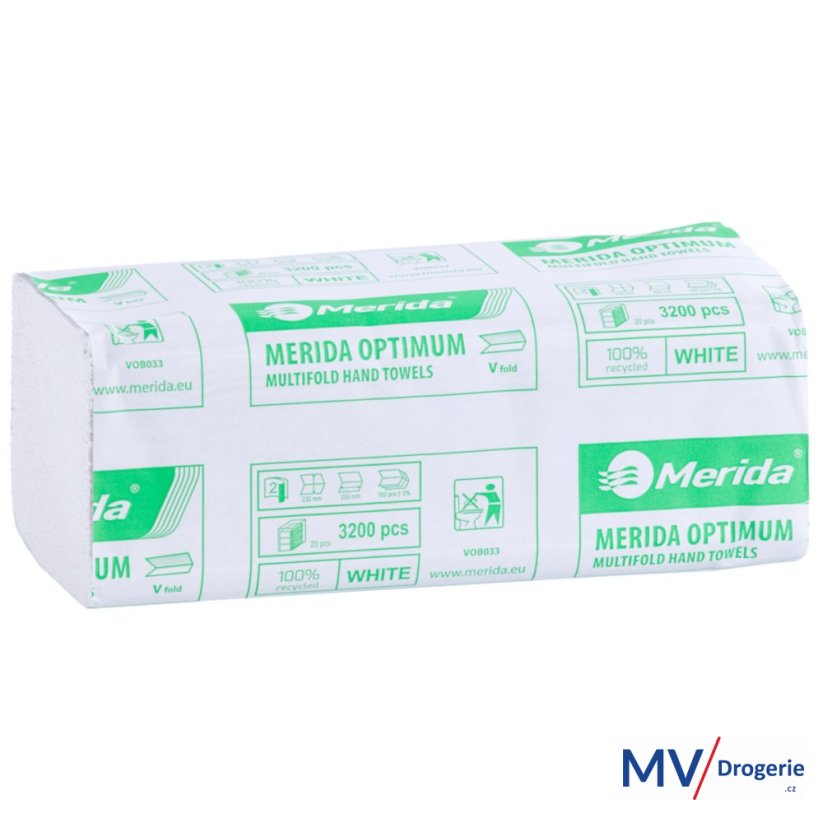 Papírové ručníky jednotlivé, skládané OPTIMUM, dvouvrstvé, 3200 ks
