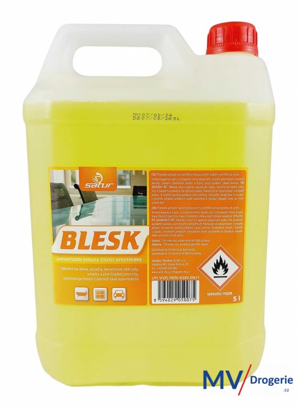 Prostředek na okna a skla Satur blesk 5 l