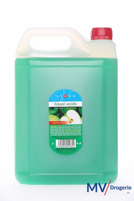 Tekuté mýdlo zelené - jablko s perletí a glycerinem Vione 5 l lehčený