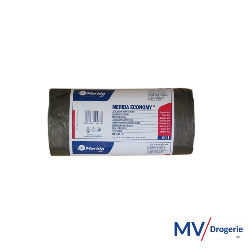Sáčky na odpadky HDPE 6 mi, 60x90cm, 70 l, černé 50 ks/balení
