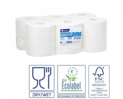 Papírové ručníky v rolích dvouvrstvé TOP MAXI, délka 156m, 6 rolí/balení