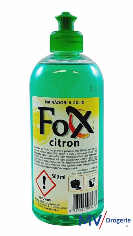 Mycí prostředek na nádobí a úklid Fox citron 500  ml