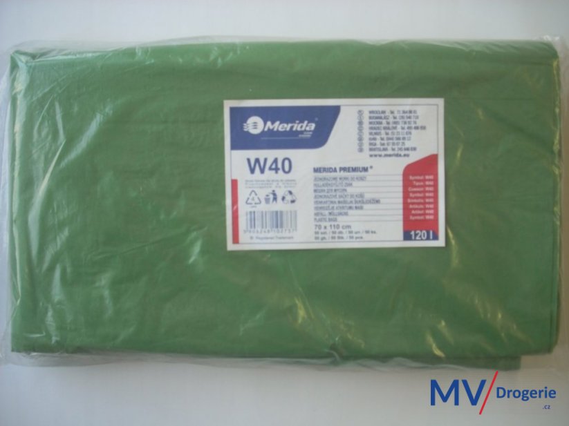 Pytle na odpad LDPE, 38 mi, 70x110 cm,120 l, zelené 50 ks/balení