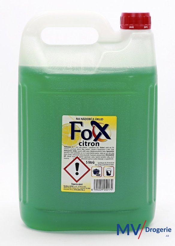 Mycí prostředek na nádobí a úklid Fox citron 5  l