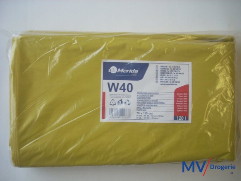 Pytle na odpad  LDPE, 38 mi, 70x110 cm,120 l, žluté 50 ks/balení