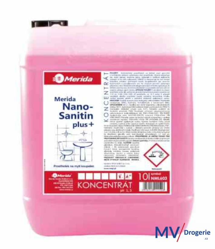 Prostředek na koupelny Merida NANO SANITIN Plus 10 l