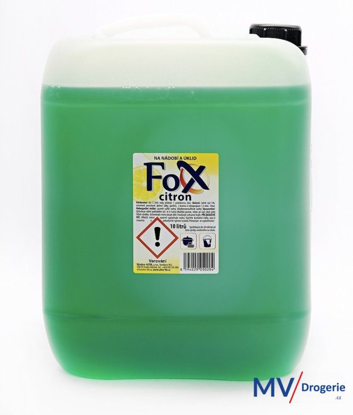 Mycí prostředek na nádobí a úklid Fox citron 10  l