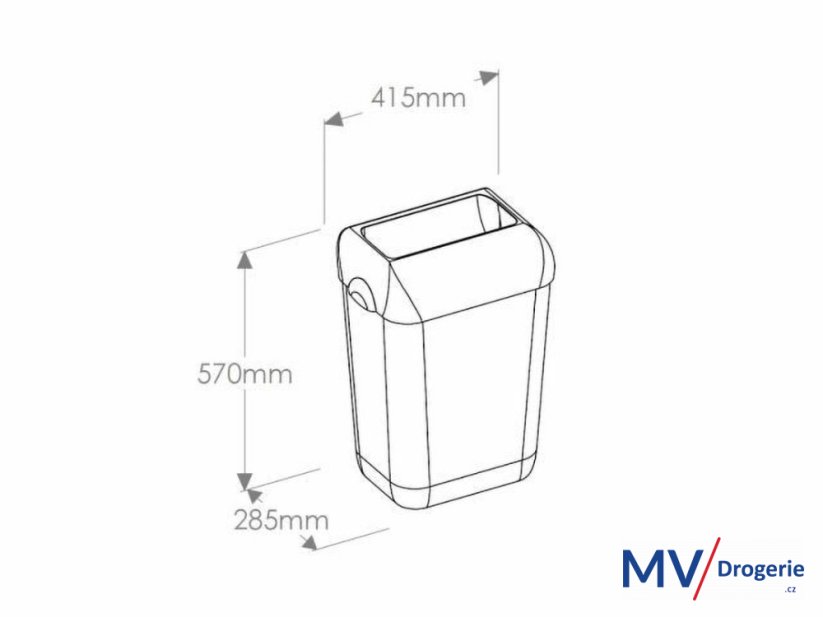 Koš závěsný otevřený MERIDA Hygiene CONTROL, 43 L