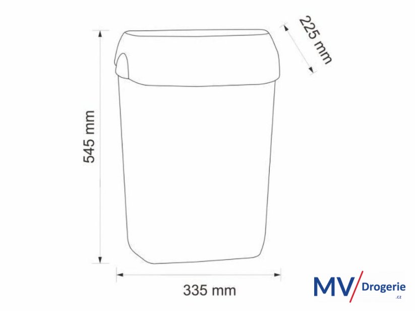 Koš závěsný otevřený MERIDA Hygiene CONTROL, 23 L
