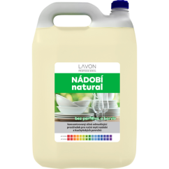 Mycí prostředek na nádobí bez parfémů a barviv, vysoce pěnící, LAVON 5 l