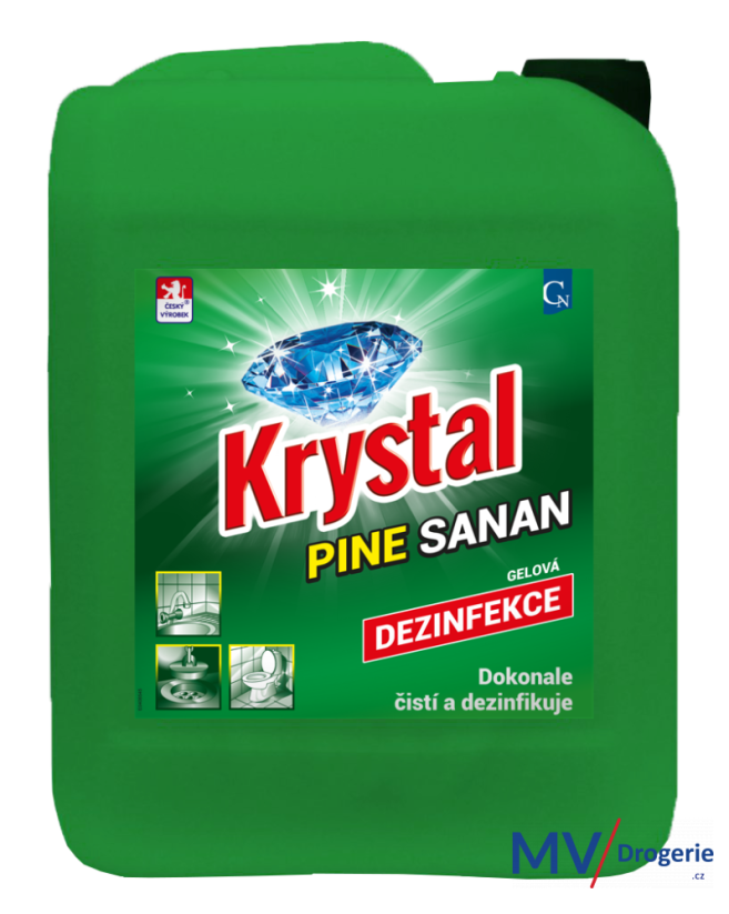 Alkalický dezinfekční gel KRYSTAL Pine Sanan 5 l
