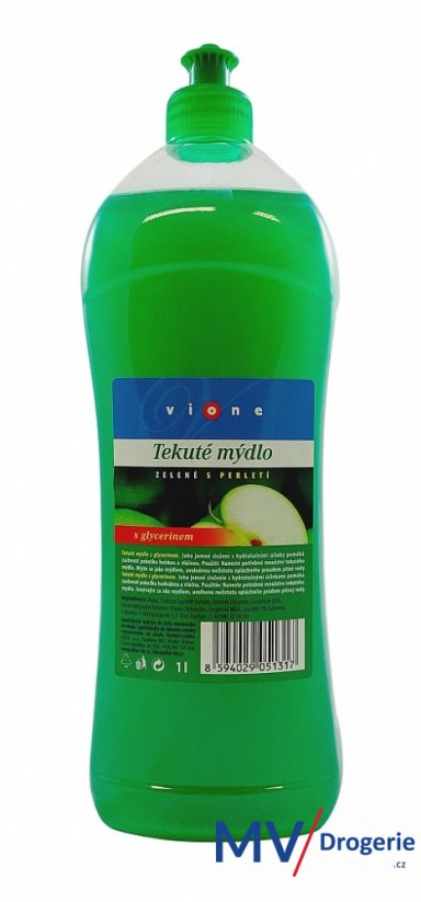 Tekuté mýdlo zelené - jablko s perletí a glycerinem Vione 1000 ml