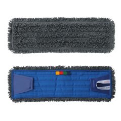 Mop so záložkami STANDARD, z mikrovlákna, 40 cm, sivý