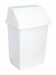Odpadkový kôš s vekom hranatý plastový biely 25 l