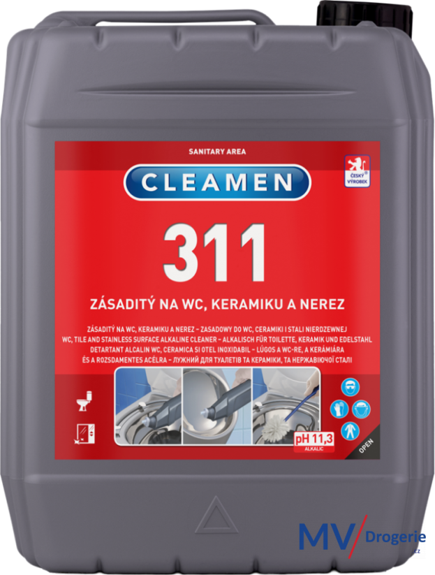 Čistící prostředek na toalety CLEAMEN 311 zásaditý na WC, keramiku a nerez 5 l