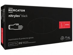 Rukavice nitrilové Mercator Medical Nitrylex Black, velikost L, černé, nepudrované, balení 100 ks