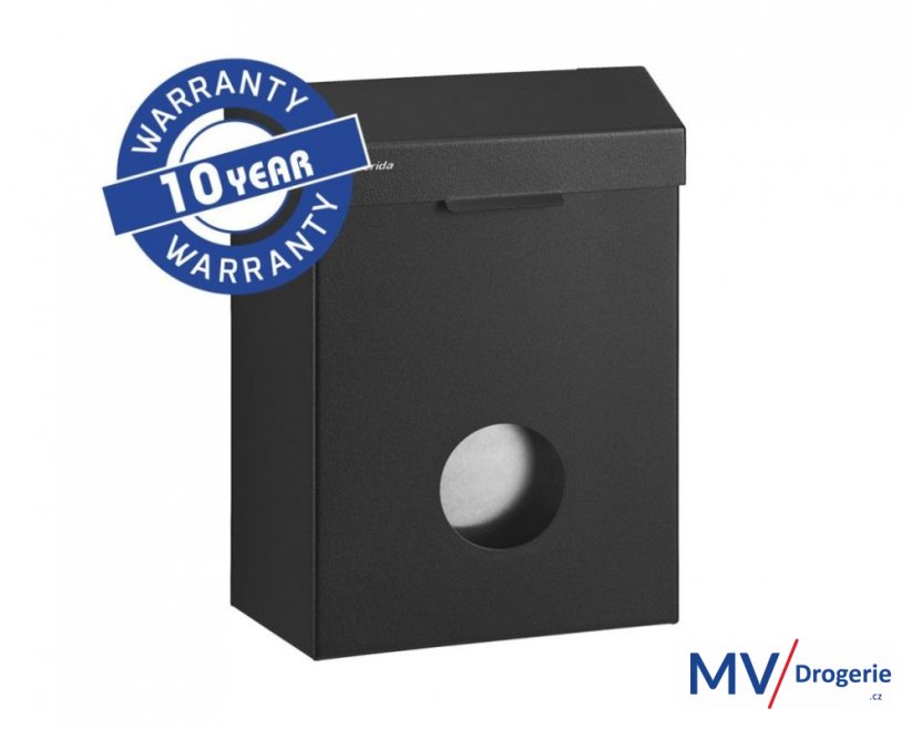 Koš na sanitární odpad se zásobníkem hygienických sáčků MERIDA STELLA nerez, černá 4,4 l