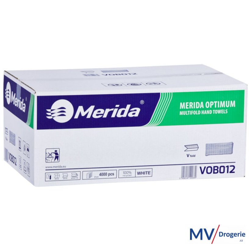 Papírové ručníky jednotlivé, skládané OPTIMUM, dvouvrstvé, 23 x 21cm, 3200 ks