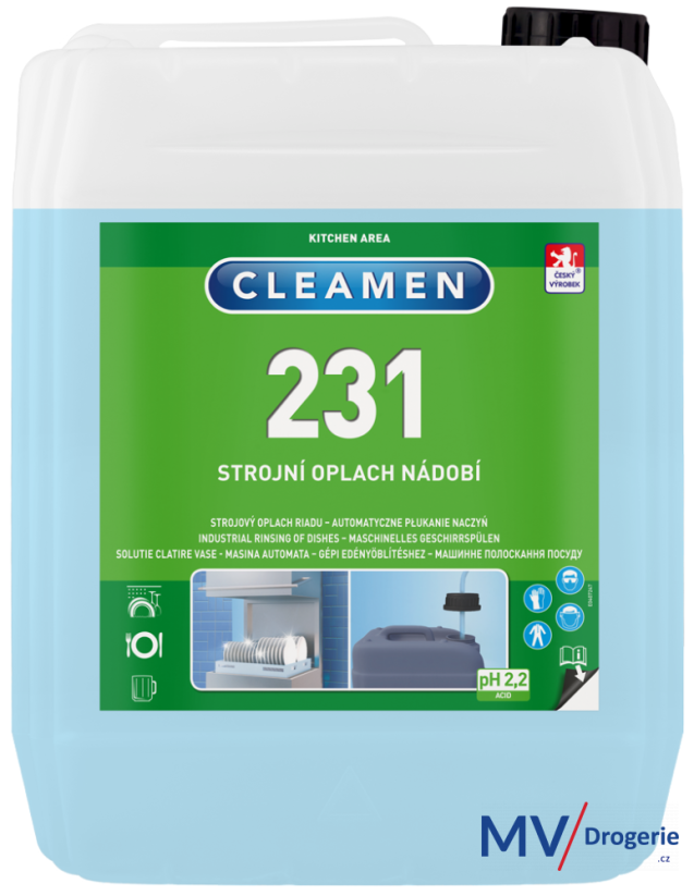 Oplachový a leštiaci prostriedok na riad CLEAMEN 231 strojný 5 kg