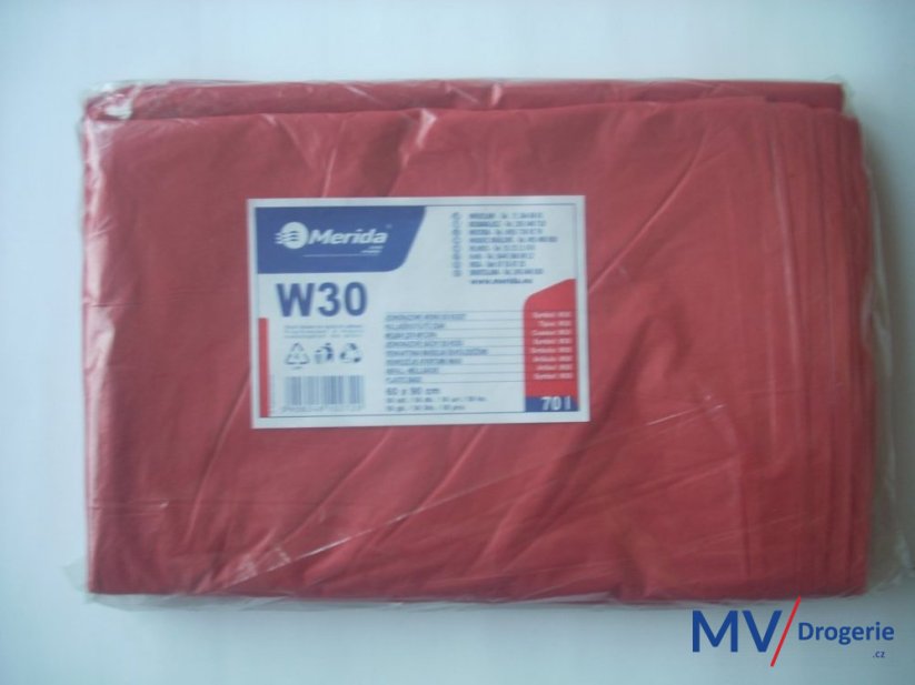 Sáčky na odpadky LDPE 30 mi, 60x90cm, 70 l, červené 50 ks/balení