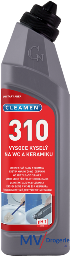 Čistící prostředek na WC a keramiku CLEAMEN 310 extra kyselý 750 ml