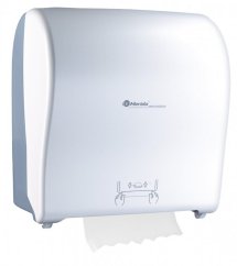 Mechanický podávač papierových uterákov MERIDA SOLID CUT, biely, vysoký lesk, MAXI rolka