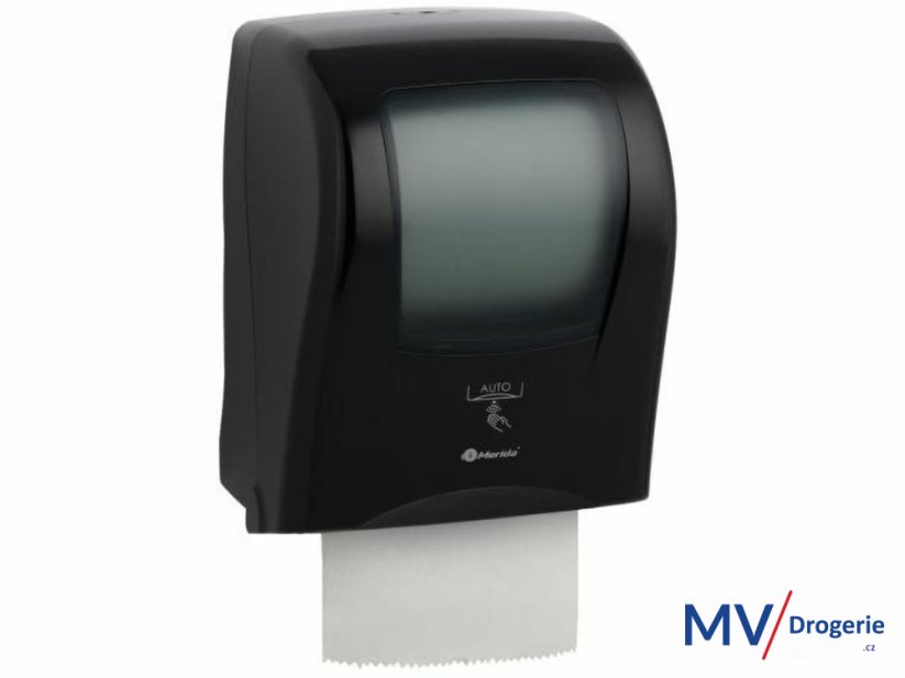 Bezdotykový podavač papírových ručníků v rolích automatický MAXI MERIDA ONE, černý