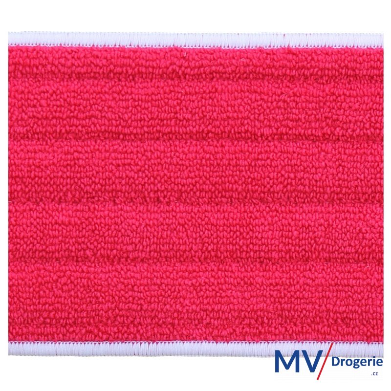Mop z mikrovlákna na suchý zip,červený, ECONOMY 45x40x13 cm